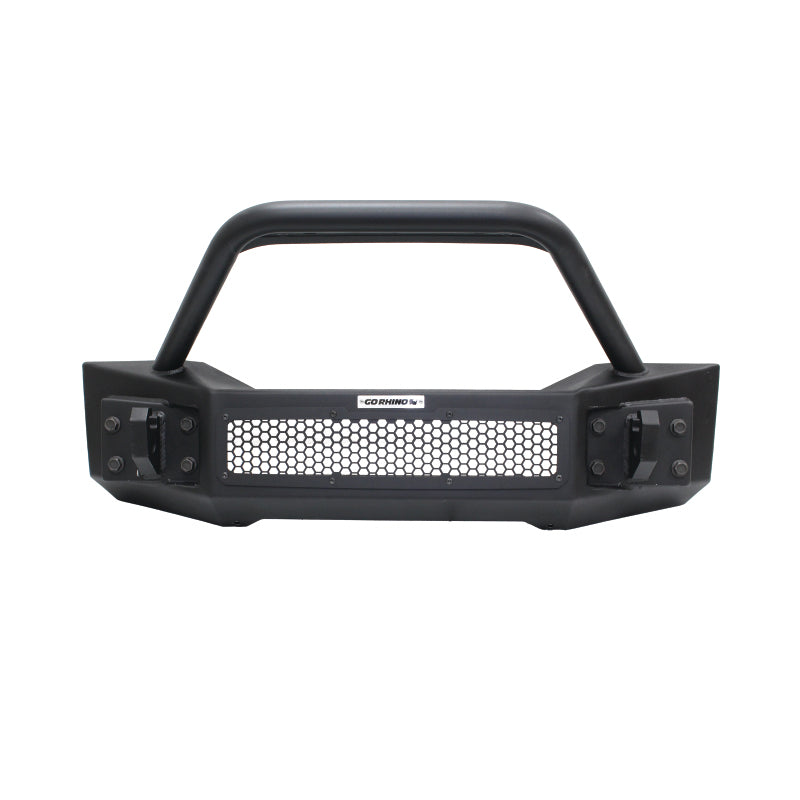 Go Rhino 331101T 07-20 Jeep Wrangler JL/JLU/JK/JKU/Gladiator JT Rockline Front Stubby Bumper w/ Overrider