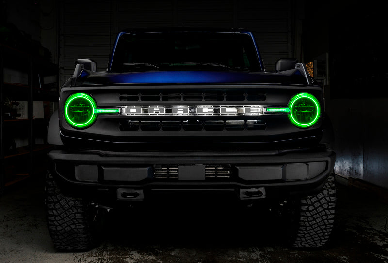 ORACLE Lighting 1471-330 Oracle 21-22 Ford Bronco Headlight Halo Kit w/DRL Bar - Base Headlights -w/RF Cntrl SEE WARRANTY