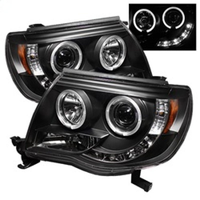 SPYDER 5011916 Spyder Toyota Tacoma 05-11 Projector Headlights LED Halo LED Black High H1 Low H1 PRO-YD-TT05-HL-BK