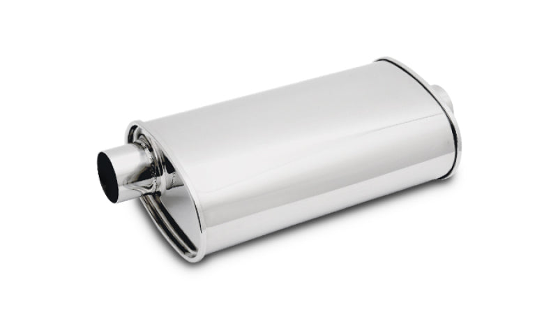 Vibrant 1104 StreetPower Oval Muffler - 2in Inlet/Dual Outlet (Center In - Offset Out)