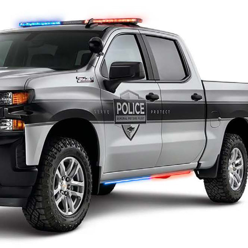 Putco 901801660 15-24 Chevrolet Silverado HD Blade Rocker Kits Sideliners - Red/Blue w/ White Override