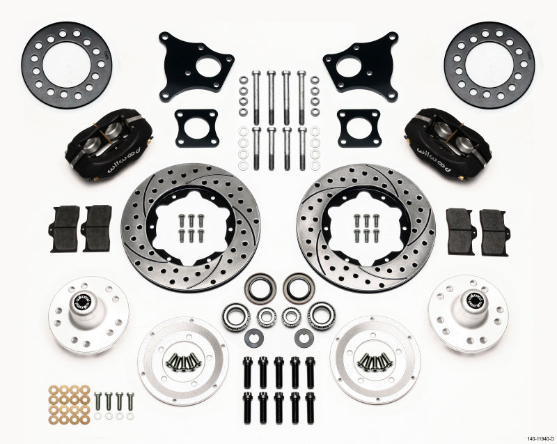 Wilwood 140-11940-D Forged Dynalite Front Kit 11.00in Drilled AMC 71-76 OE Disc w/o Bendix Brakes