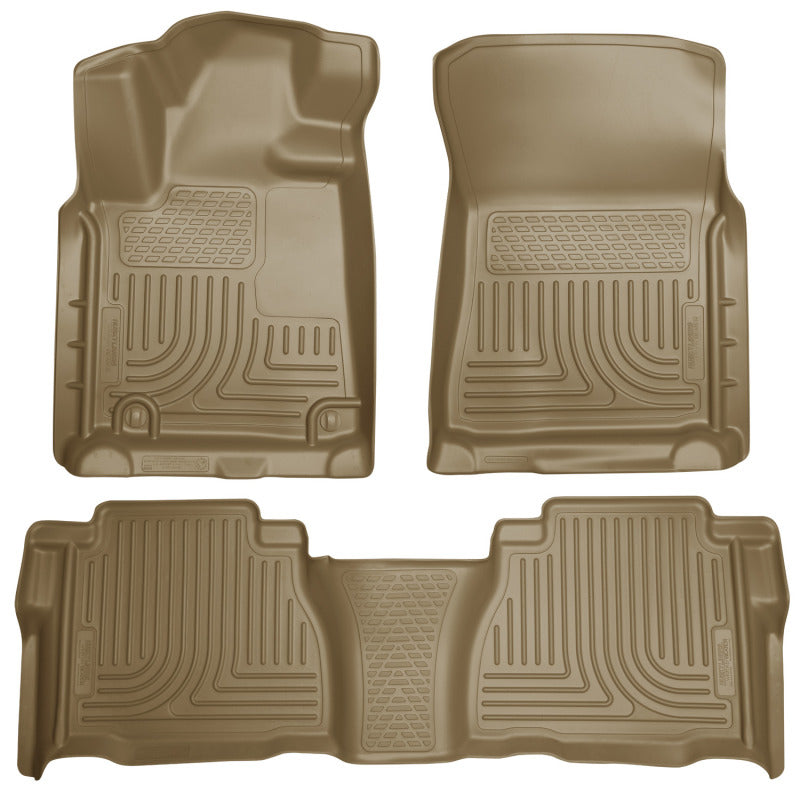 Husky Liners 98583 2012 Toyota Tundra Double/CrewMax Cab WeatherBeater Combo Tan Floor Liners