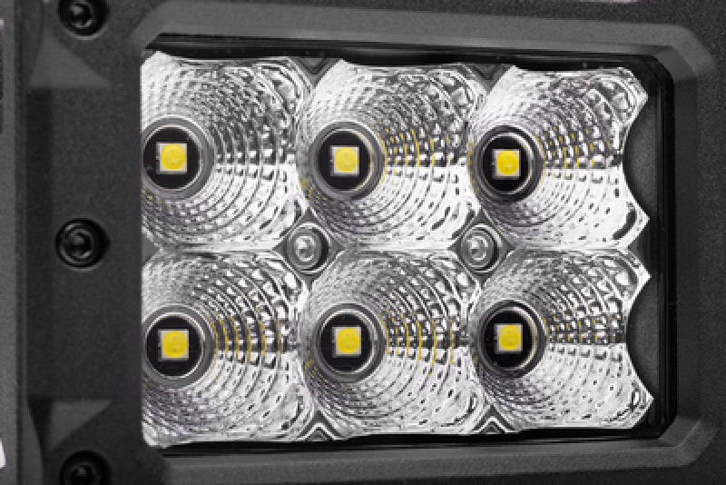 Go Rhino 753003023FBS Xplor Bright Series Rectangle LED Flood Light Kit (Surface/Thread Std Mnt) 4x3 - Blk (Pair)
