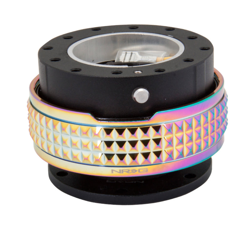 NRG SRK-210BK/MC Quick Release Kit - Pyramid Edition - Black Body / Neochrome Pyramid Ring