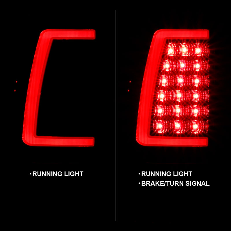 ANZO 311330 1999-2002 Chevy Silverado 1500 LED Taillights Plank Style Black w/Clear Lens