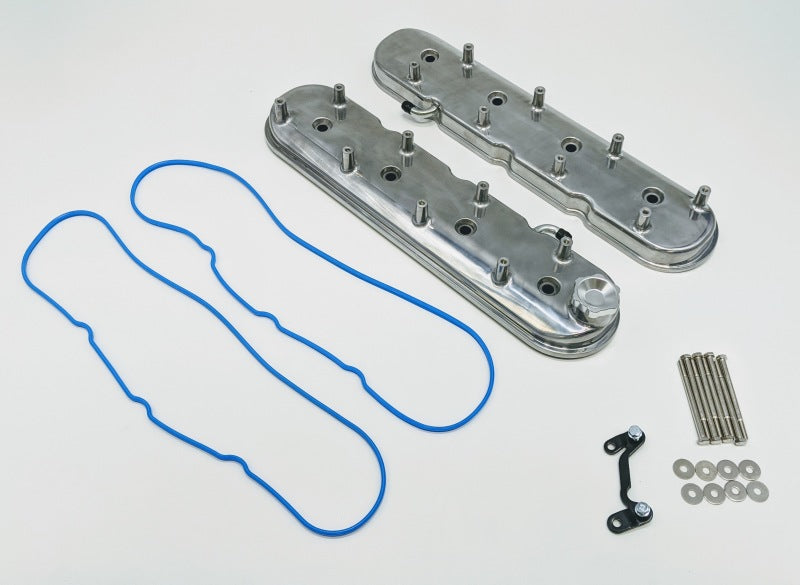 Granatelli Motor Sports 640366 Granatelli 96-22 GM LS Standard Height Valve Cover w/Angled Coil Mount - Polished (Pair)