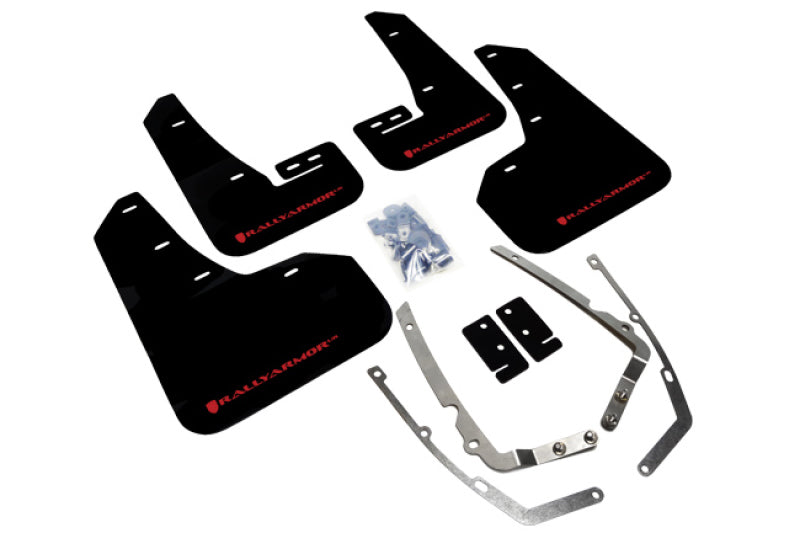 Rally Armor MF37-UR-BLK/RD 15-21 VW Golf/GTI/TSI Black UR Mud Flap w/ Red Logo