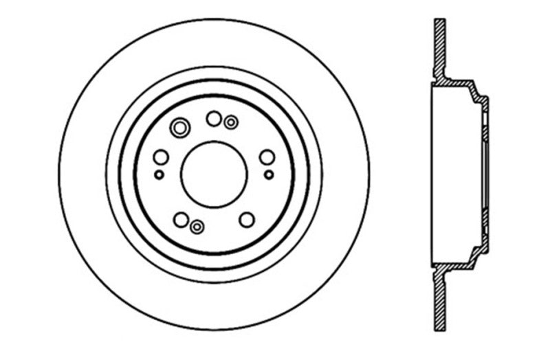 Stoptech 127.40074L StopTech Slotted & Drilled Sport Brake Rotor