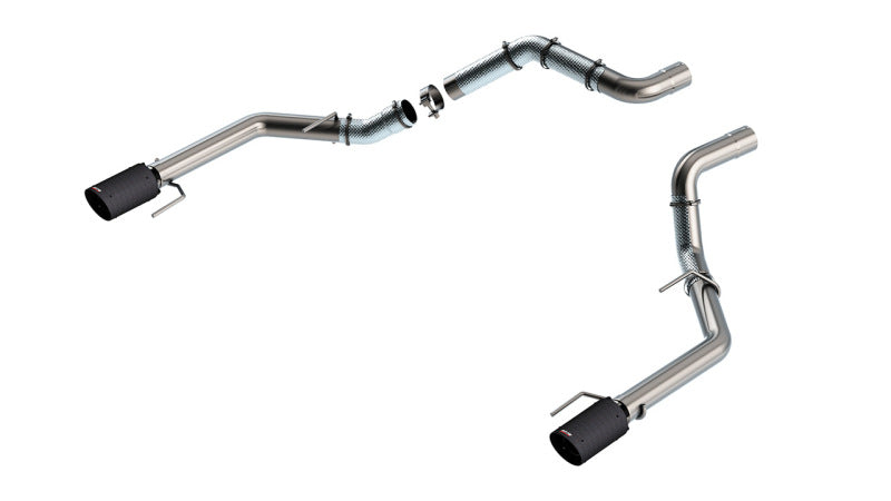 Borla 60727CFBA 21-23 Ford Raptor 3in Tail Pipe Kit 4.5in Tip - Carbon Fiber Black Anodized