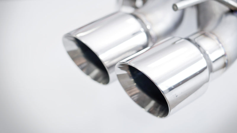 Stainless Works CTSV16MKS-FC 2016-18 Cadillac CTS-V Sedan Axleback System Dual-Mode Turbo Mufflers 4in Tips