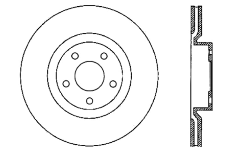 Stoptech 127.62085L StopTech Power Slot 05-07 Cadillac XLR / 06-09 Chevy Corvette Front Left Drilled & Slotted Rotors