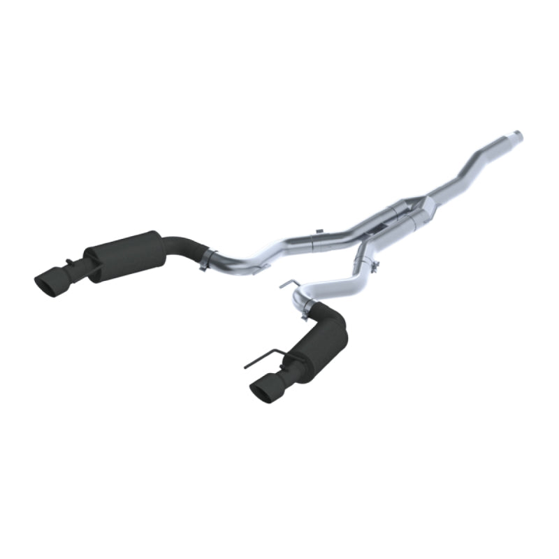 MBRP S7274BLK 15-18 Ford Mustang EcoBoost 2.3L Black 3in Cat Back Dual Split Rear Exit (Street Version)