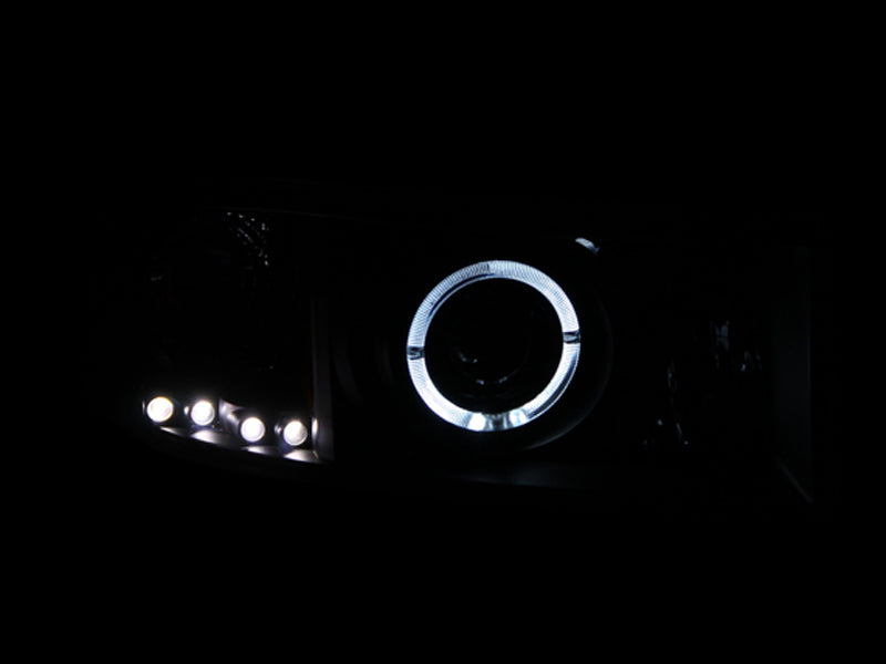 ANZO 111196 1994-2001 Dodge RAM Projector Headlights w/ Halo Black