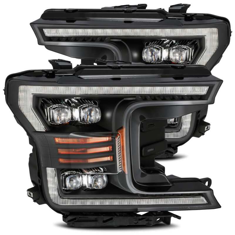AlphaRex 880182 18-19 Ford F-150 NOVA LED Proj Headlights Plank Style Matte Black w/Activ Light/Seq Signal