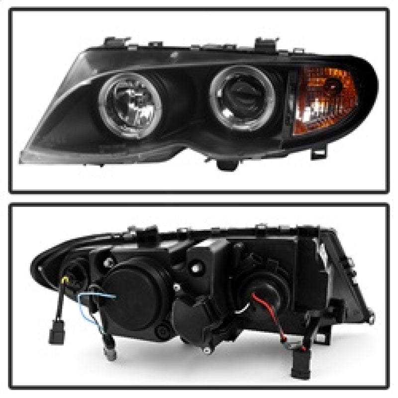 SPYDER 5042415 Spyder BMW E46 3-Series 02-05 4DR Projector Headlights 1PC LED Halo Blk PRO-YD-BMWE4602-4D-AM-BK
