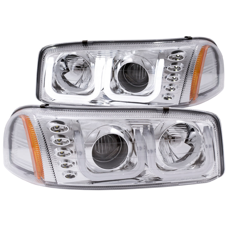 ANZO 111304 1999-2006 GMC Sierra 1500 Projector Headlights w/ U-Bar Chrome