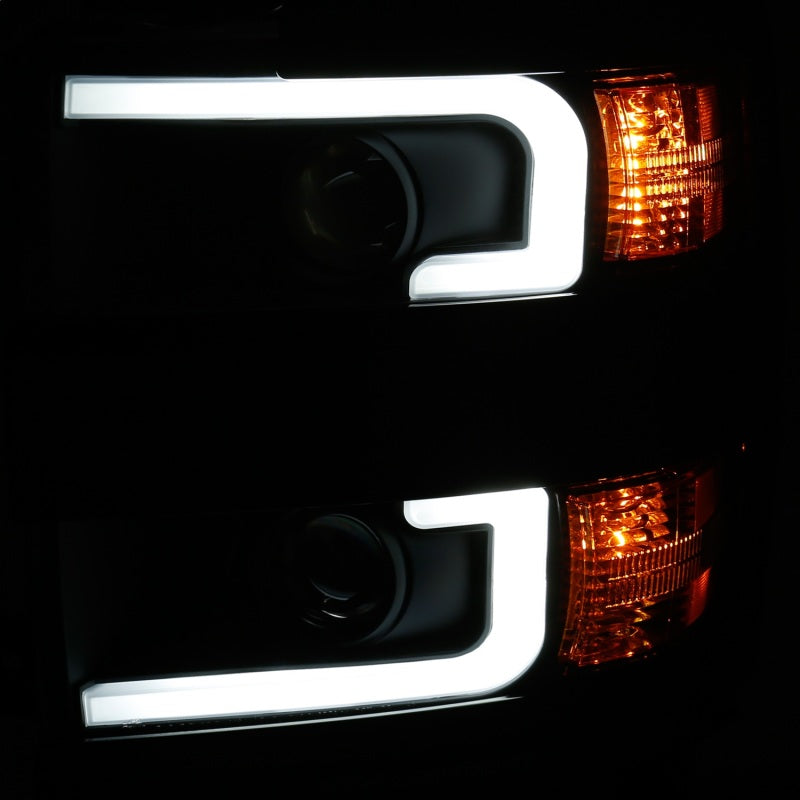 ANZO 111364 Projector Headlights 15-17 Chevrolet Silverado 2500HD / 3500HD Black w/ Black Rim