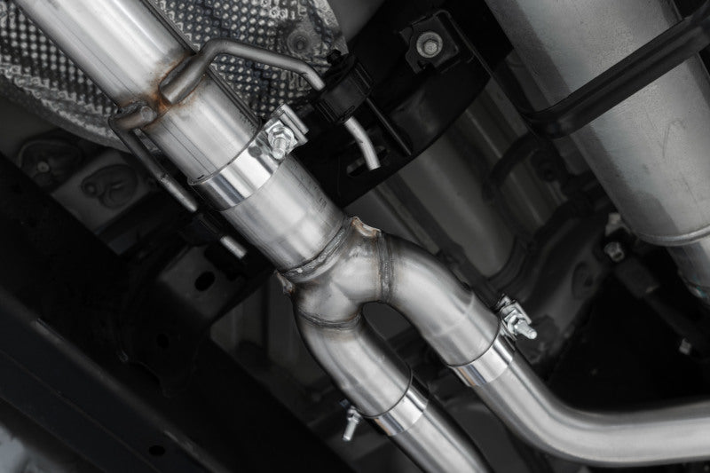 MBRP S5301AL 2022 Toyota Tundra 3.5L Dual Cat-back 4in Single Side Exit Rolled Tip - Aluminized Steel