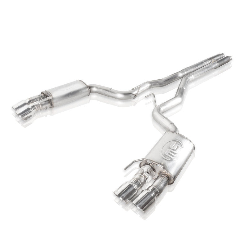 Stainless Works M18CBHFCV 2018+ Ford Mustang GT 3in Redline Series Catback H-Pipe w/Active Valves & Quad Tips