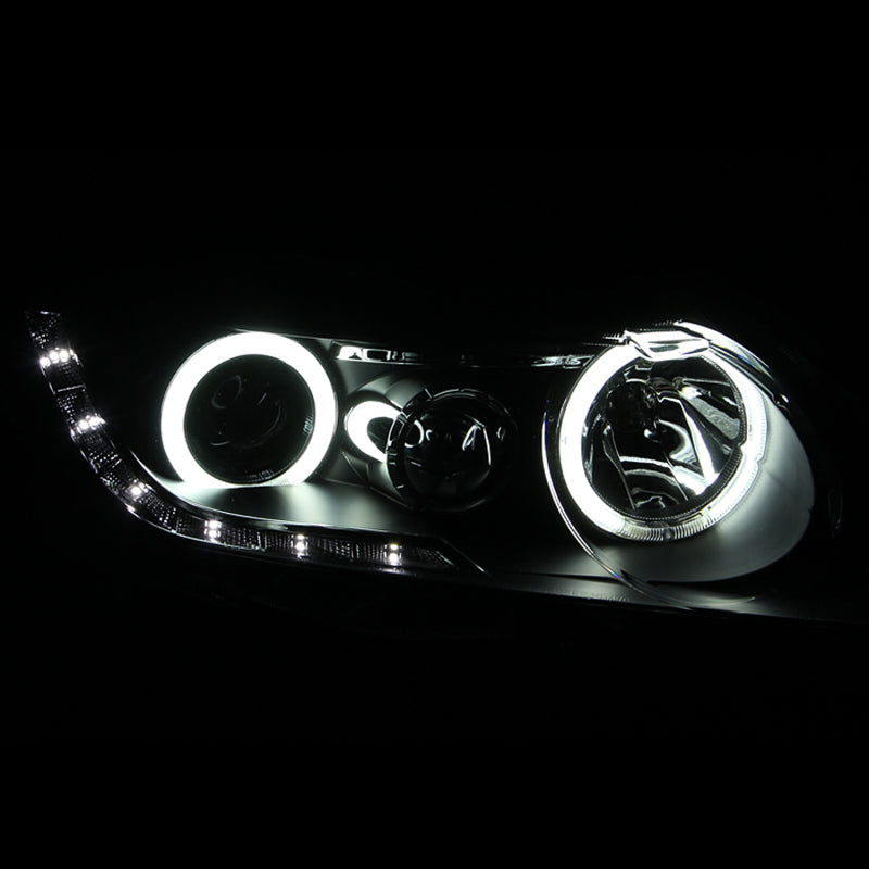 ANZO 121454 2006-2011 Honda Civic Projector Headlights w/ Halo Black (CCFL)