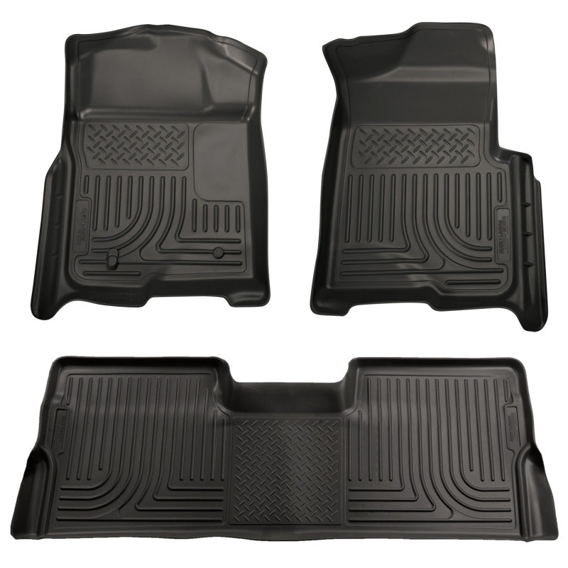 Husky Liners 98331 09-12 Ford F-150 Super Crew Cab WeatherBeater Combo Black Floor Liners