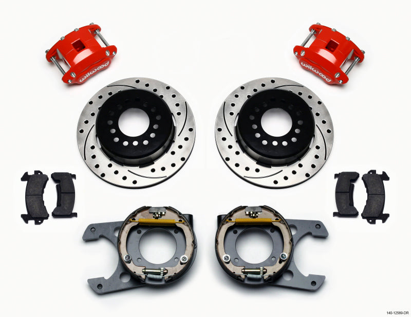 Wilwood 140-12569-DR D154 P/S P-B Kit Drilled-Red Chevy C-10 2.42 Offset 5-lug