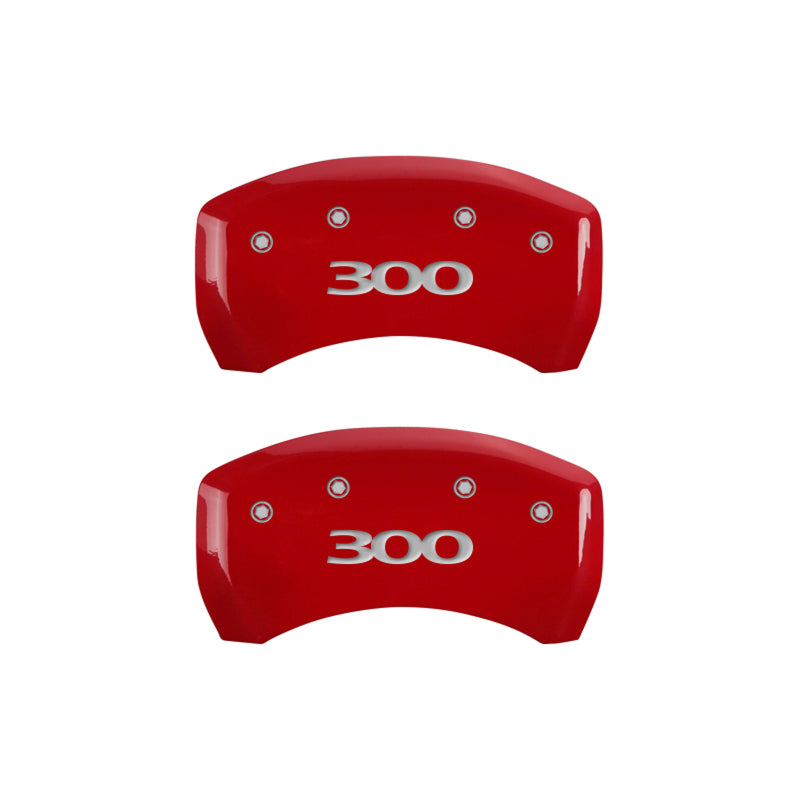 MGP 32004S300RD 4 Caliper Covers Engraved Front & Rear 300 Red finish silver ch