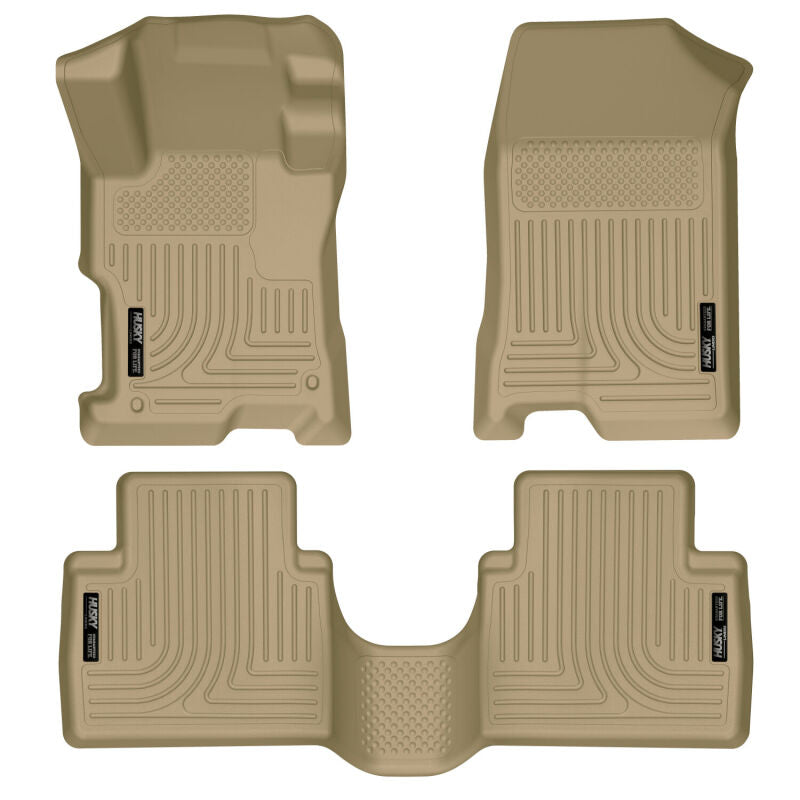 Husky Liners 98403 08-12 Honda Accord (4DR) WeatherBeater Combo Tan Floor Liners (One Piece for 2nd Row)