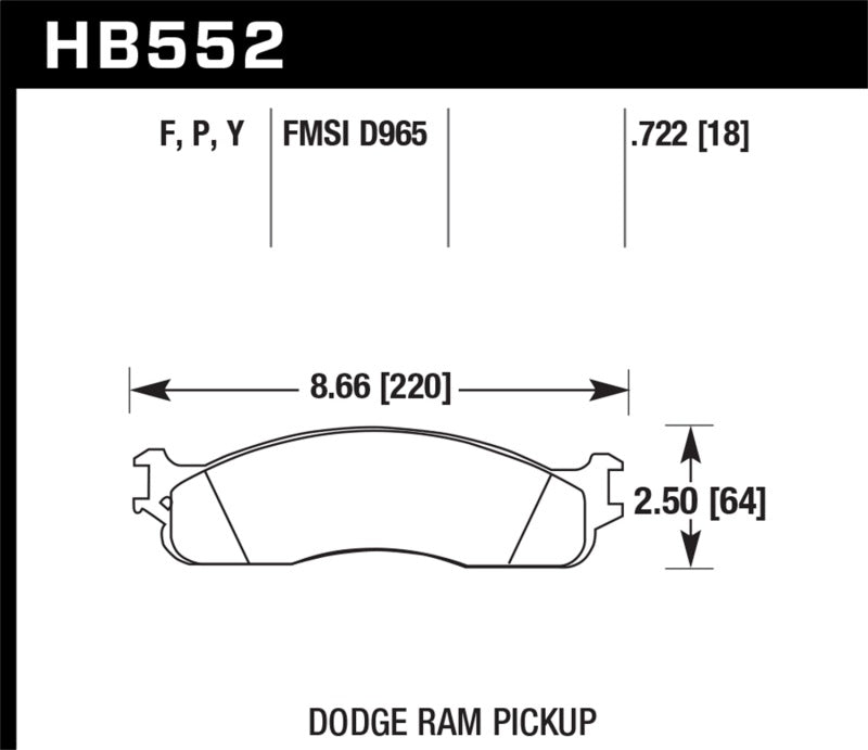 Hawk Performance HB552Y.722 Hawk LTS Street Brake Pads