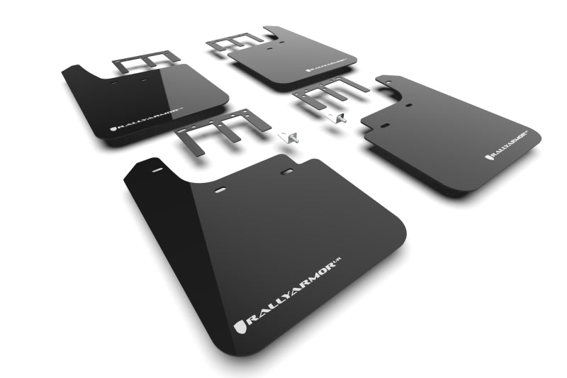 Rally Armor MF121-UR-BLK-WH 19-24 Gen 4 Chevy Silverado 1500 Black UR Mud Flap White Logo