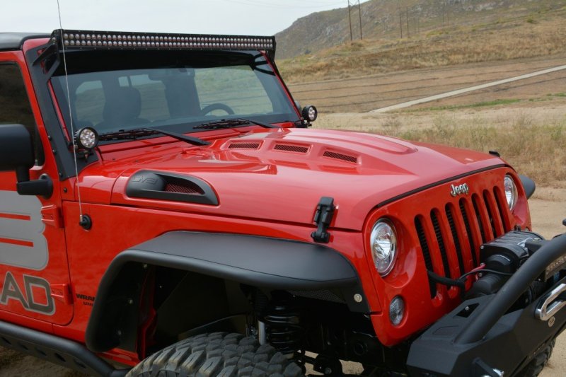 DV8 Offroad HDMB07-02 07-18 Jeep Wrangler JK Metal Heat Dispersion Hood - Primer Black