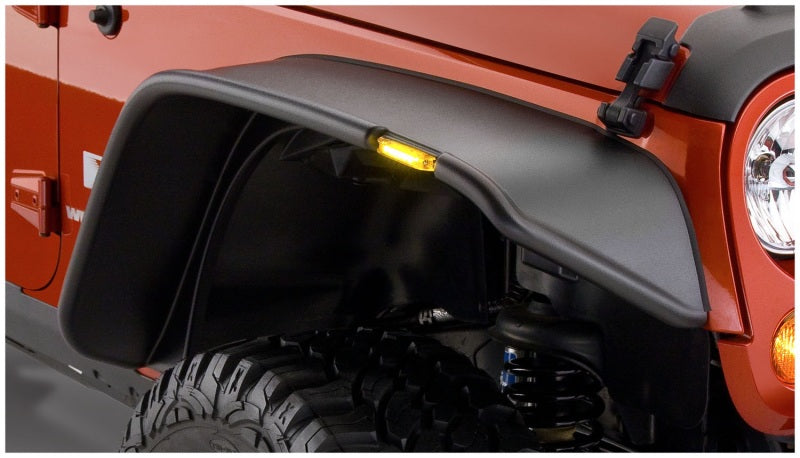 Bushwacker 10053-07 07-18 Jeep Wrangler Flat Style Flares 2pc - Black