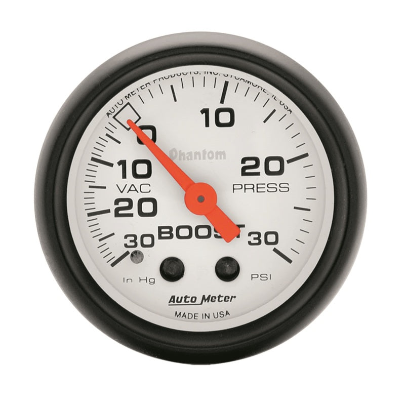 AutoMeter 5703 Autometer Phantom 52mm 30 PSI Mechanical Boost Gauge