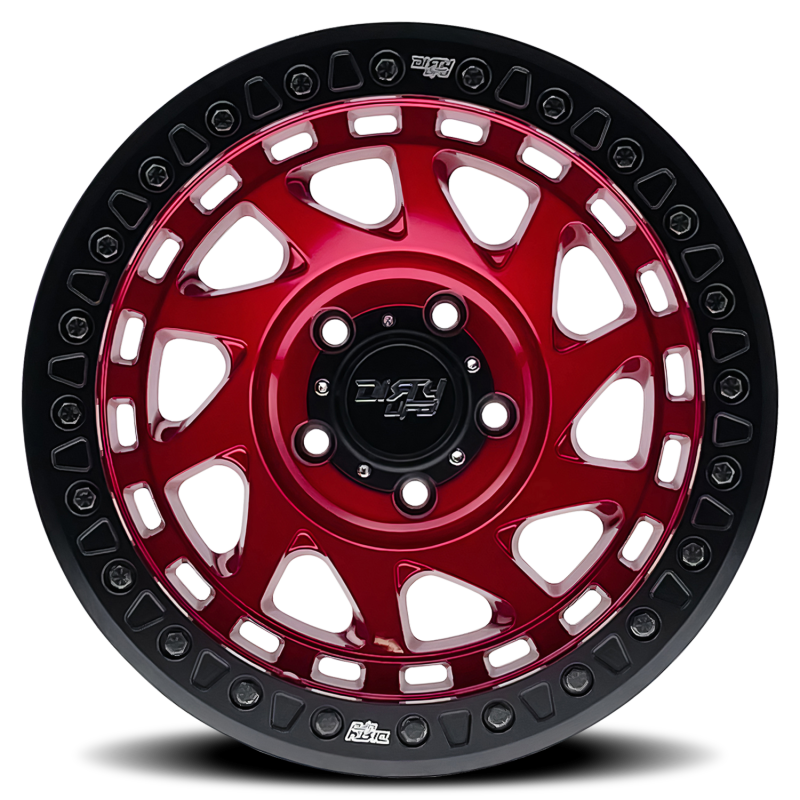 Dirty Life 9313-7973R12 9313 Enigma Race 17x9 / 5x127 BP / -12mm Offset / 78.1mm Hub Crimson Candy Red Wheel