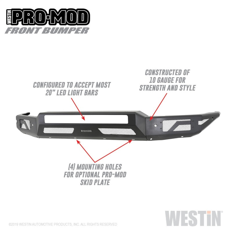 Westin 58-41165 15-19 Chevrolet Silverado 2500/3500 Pro-Mod Front Bumper - Textured Black