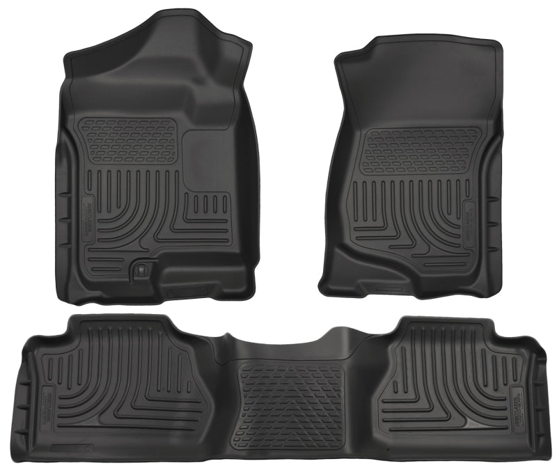 Husky Liners 98211 07-12 Chevy Silverado/GMC Sierra Extended Cab WeatherBeater Combo Black Floor Liners