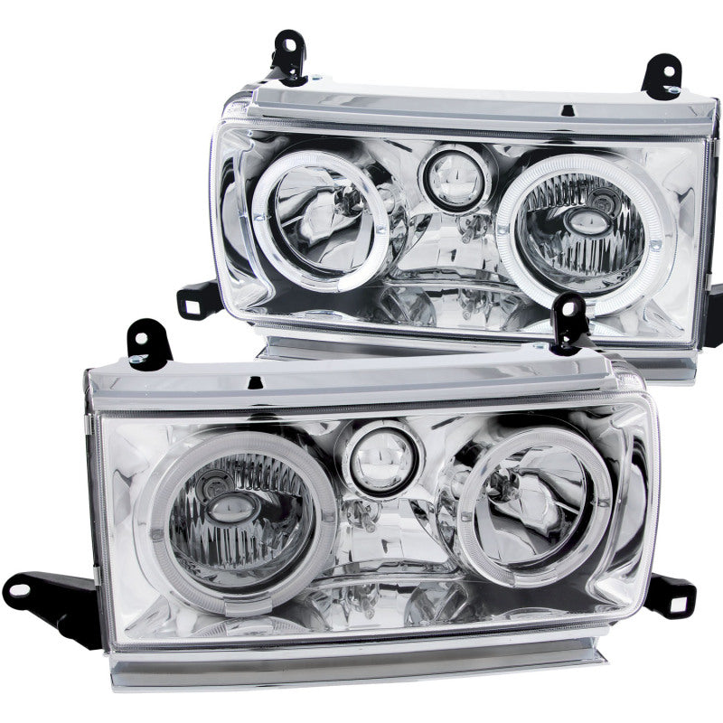 ANZO 111092 1991-1994 Toyota Land Cruiser Crystal Headlights w/ Halo Chrome