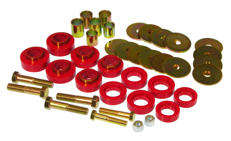 Prothane 7-139 67-81 Chevy Camaro Body Mount Kit w/ Hardware - Red