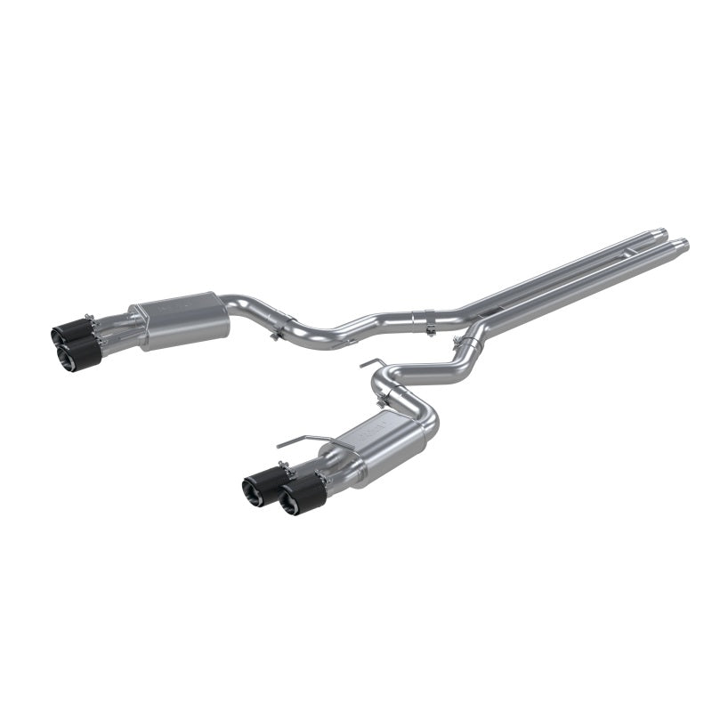 MBRP S72053CF 18-22 Ford Mustang GT 5L T304 SS 3in Cat-Back Dual Rear w/4in Quad Carbon Fiber Tips (Street)