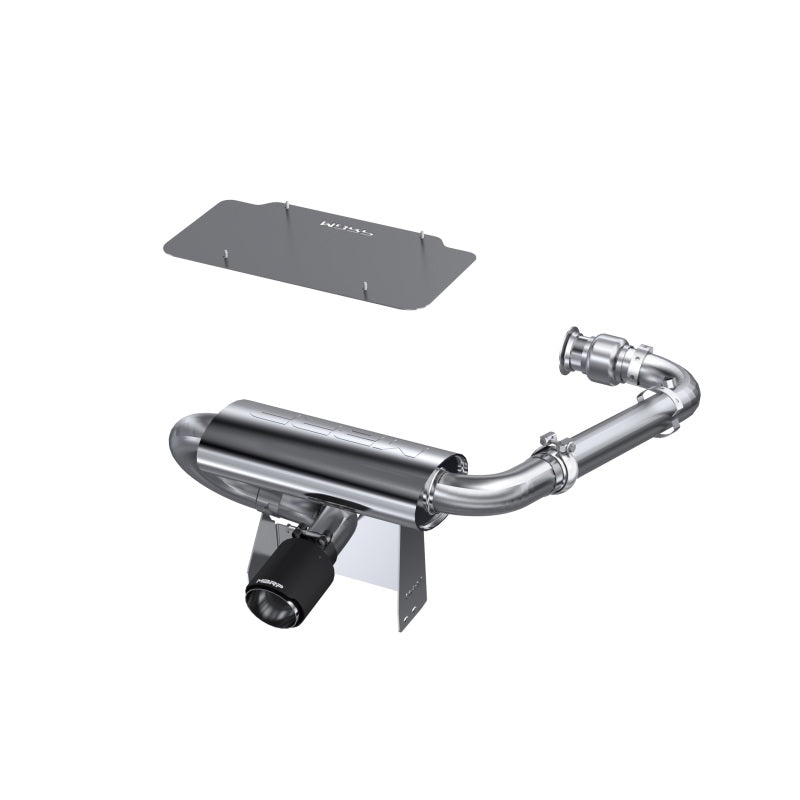 MBRP AT-9208FS 17-21 Can-Am Maverick Turbo/Turbo R 2.5in Perf Series Chamber Oval Turbo Back Exhaust C/F Tip
