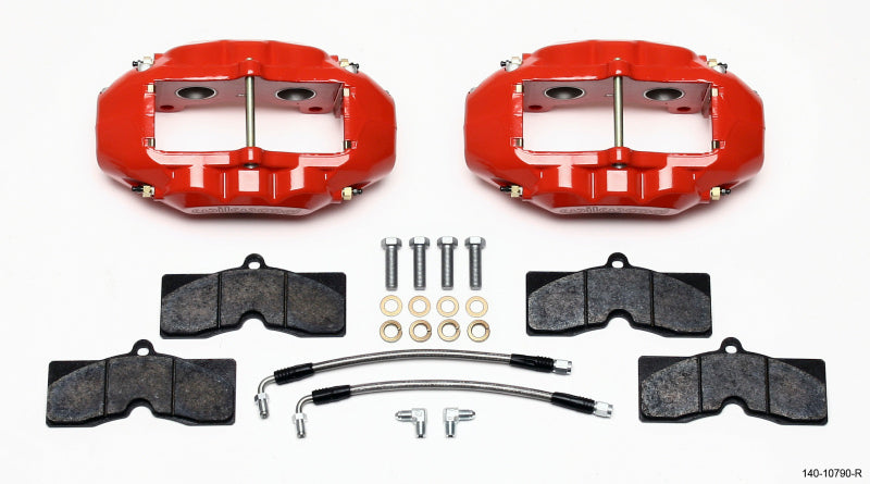 Wilwood 140-10790-R D8-4 Rear Caliper Kit Red Corvette C2 / C3 65-82