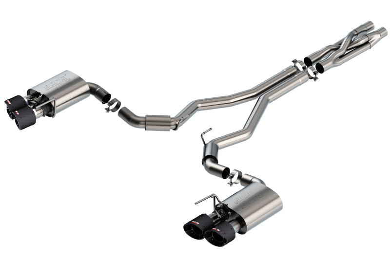 Borla 140837CF 2020 Ford GT500 5.2L AT 3in ATAK CatBack Exhaust w/ Carbon Fiber Tips