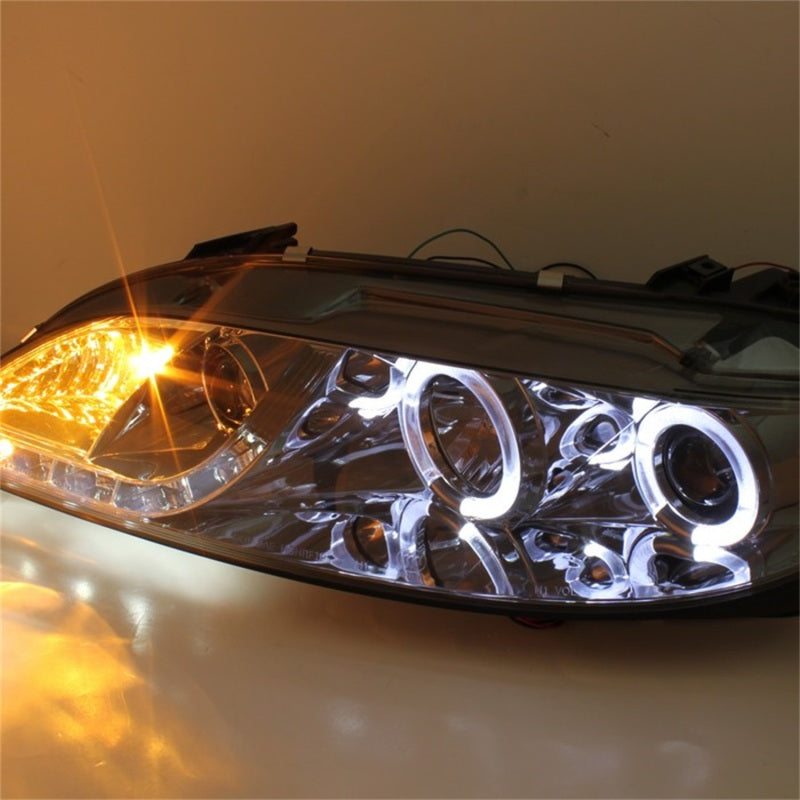 SPYDER 5042545 Spyder Mazda 6 03-05 With Fog Lights Projector Headlights LED Halo DRL Smke PRO-YD-M603-FOG-DRL-SM