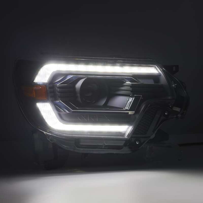 AlphaRex 880748 12-15 Toyota Tacoma PRO-Series Projector Headlights Plank Style Alpha Black w/DRL