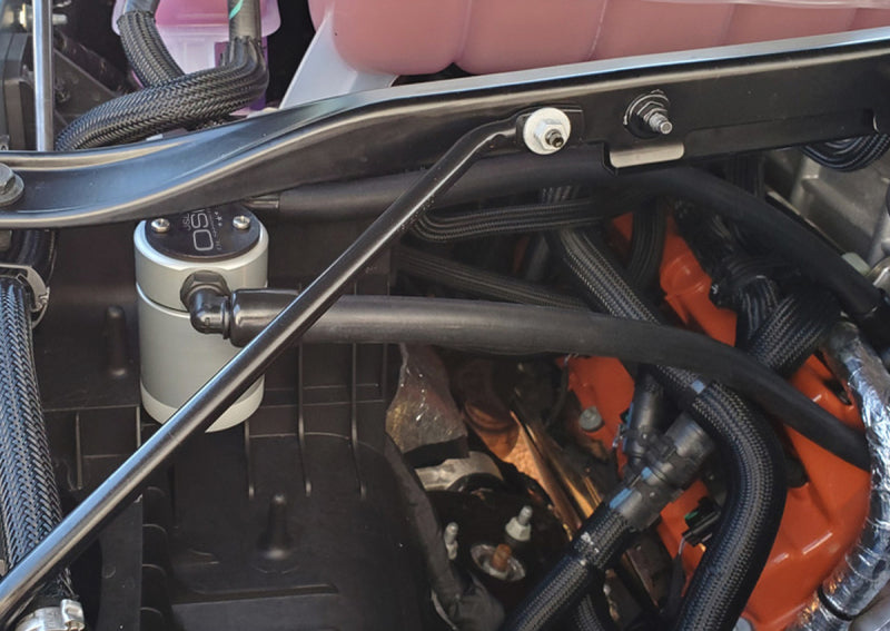 J&L 3071P-C 2021-2024 RAM TRX 6.2L Supercharged Passenger Side Oil Separator 3.0 - Clear Anodized