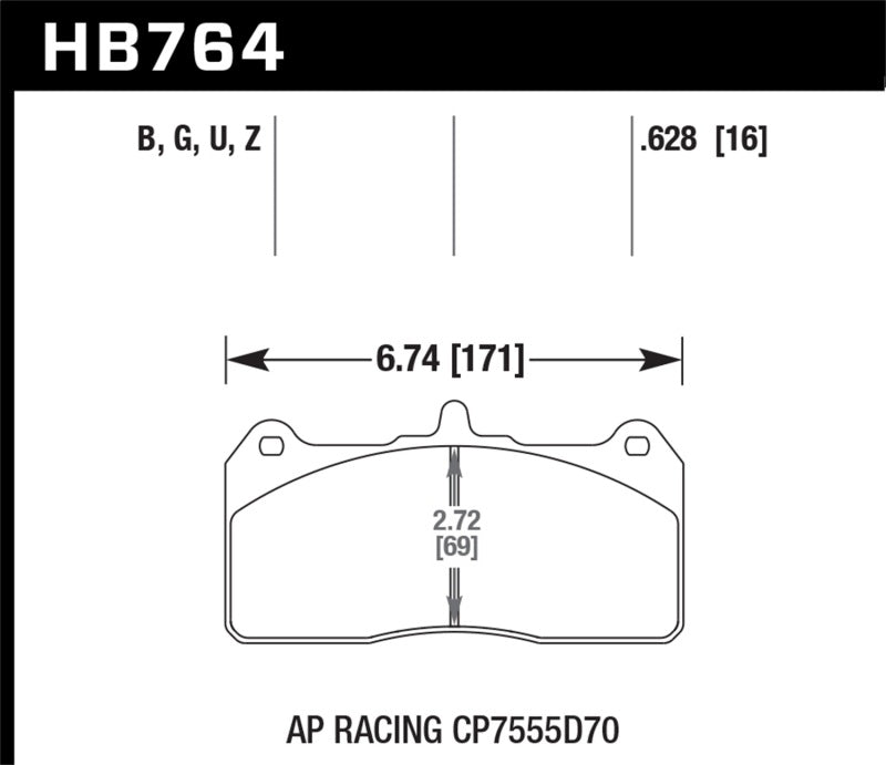 Hawk Performance HB764B.628 Hawk AP Racing Caliper w/ 36mm Rotor HPS 5.0 Performance Street Brake Pads