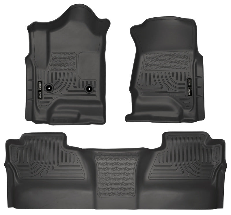 Husky Liners 98231 14 Chevrolet Silverado/GMC Sierra WeatherBeater Black Front & 2nd Seat Floor Liners