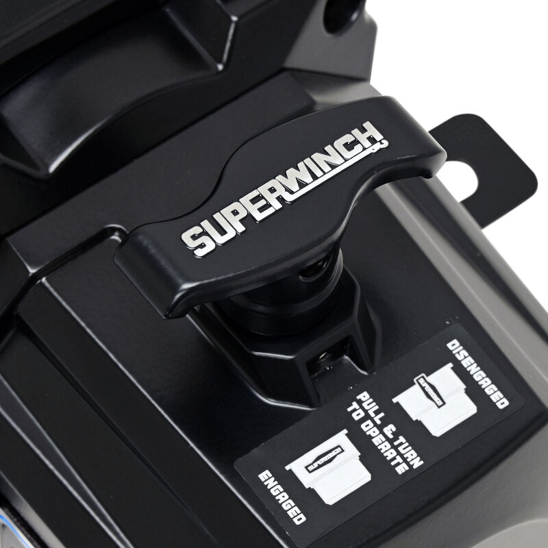 Superwinch 1712204 12000 LBS 12V DC 3/8in x 80ft Synthetic Rope SX12SR Winch - Semi Gloss Black