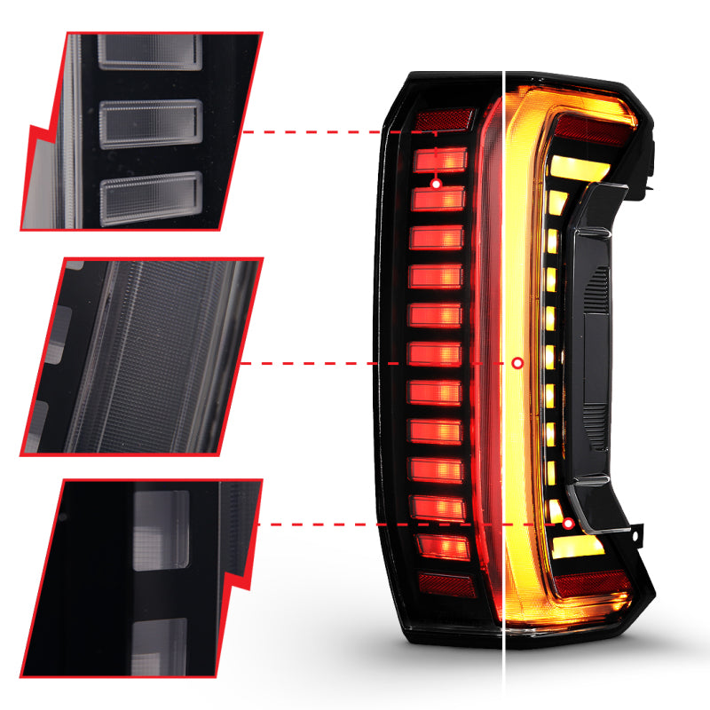 ANZO 311455X 22-24 Toyota Tundra Z-Series Full LED Tail Lights Smoke Lens Init/SeqSig- Pair